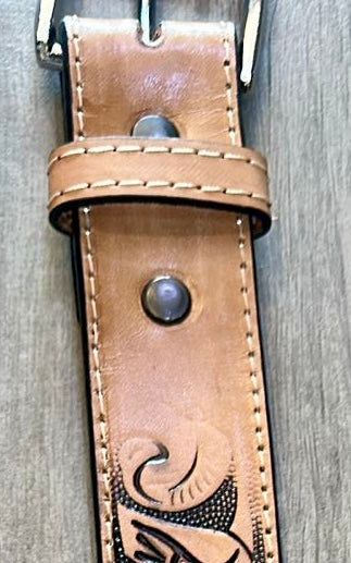 Pattern Grain Leather Belt