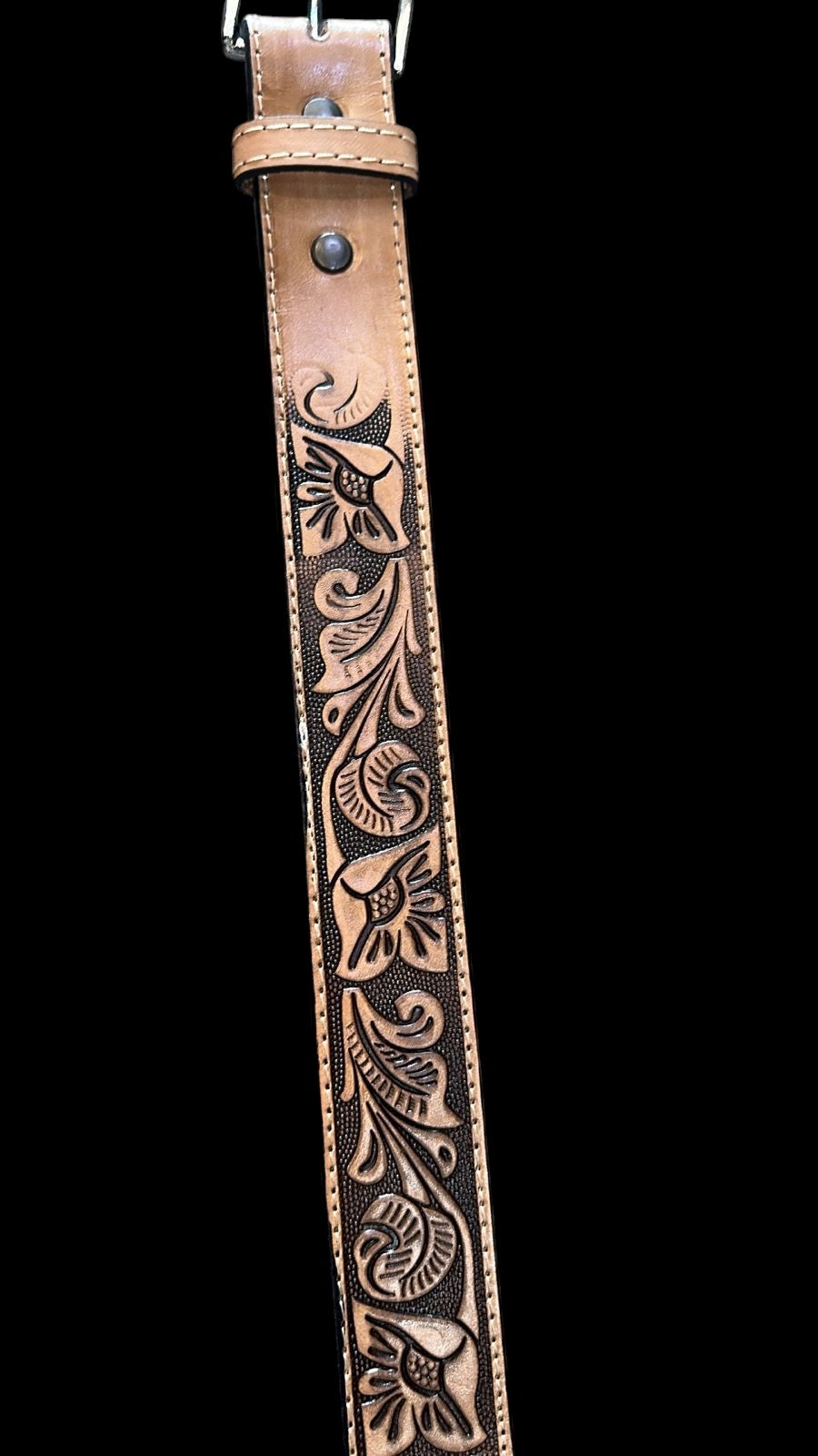 Pattern Grain Leather Belt
