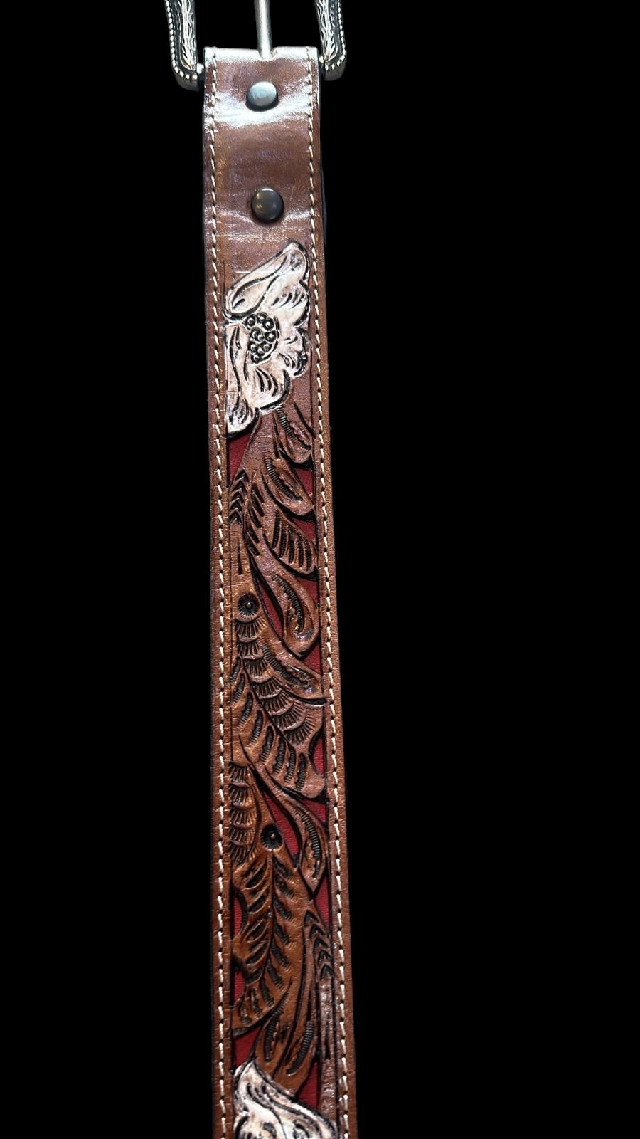 Pattern Grain Leather Belt