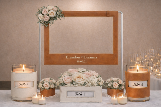 Premium Leather Photo‑Booth + Table Décor Package