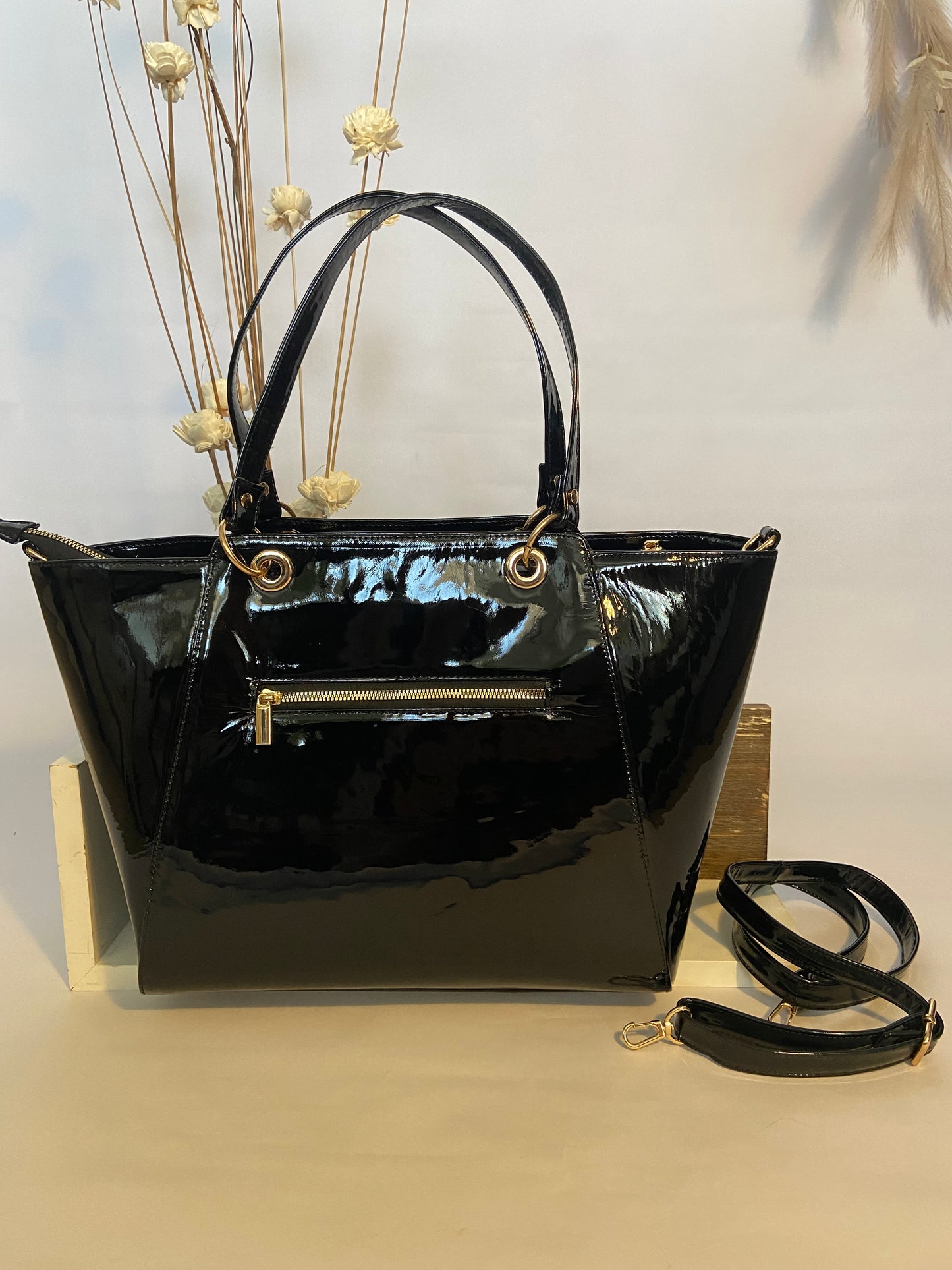 "The Noire" Patent Leather Handbag