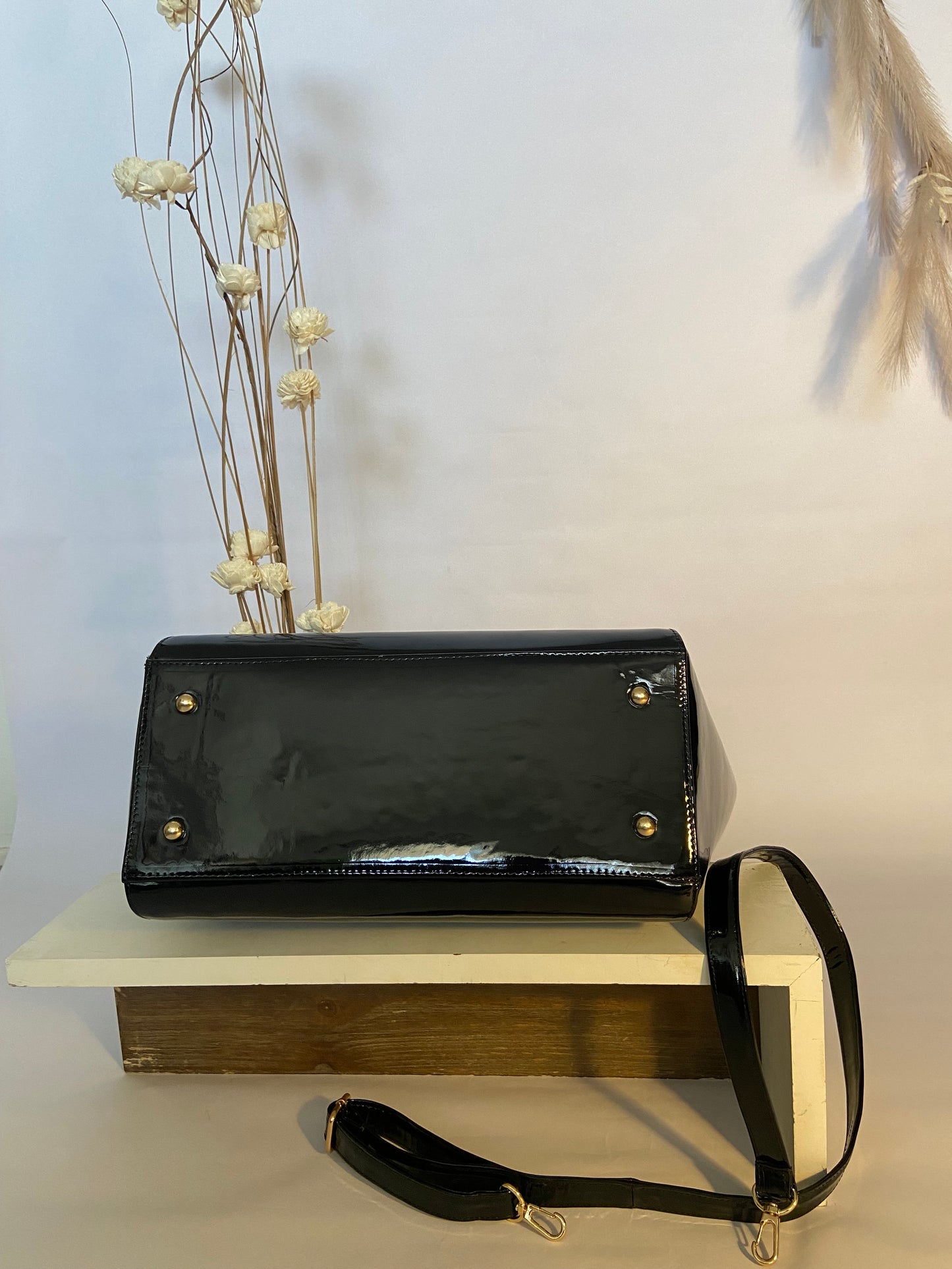 "The Noire" Patent Leather Handbag