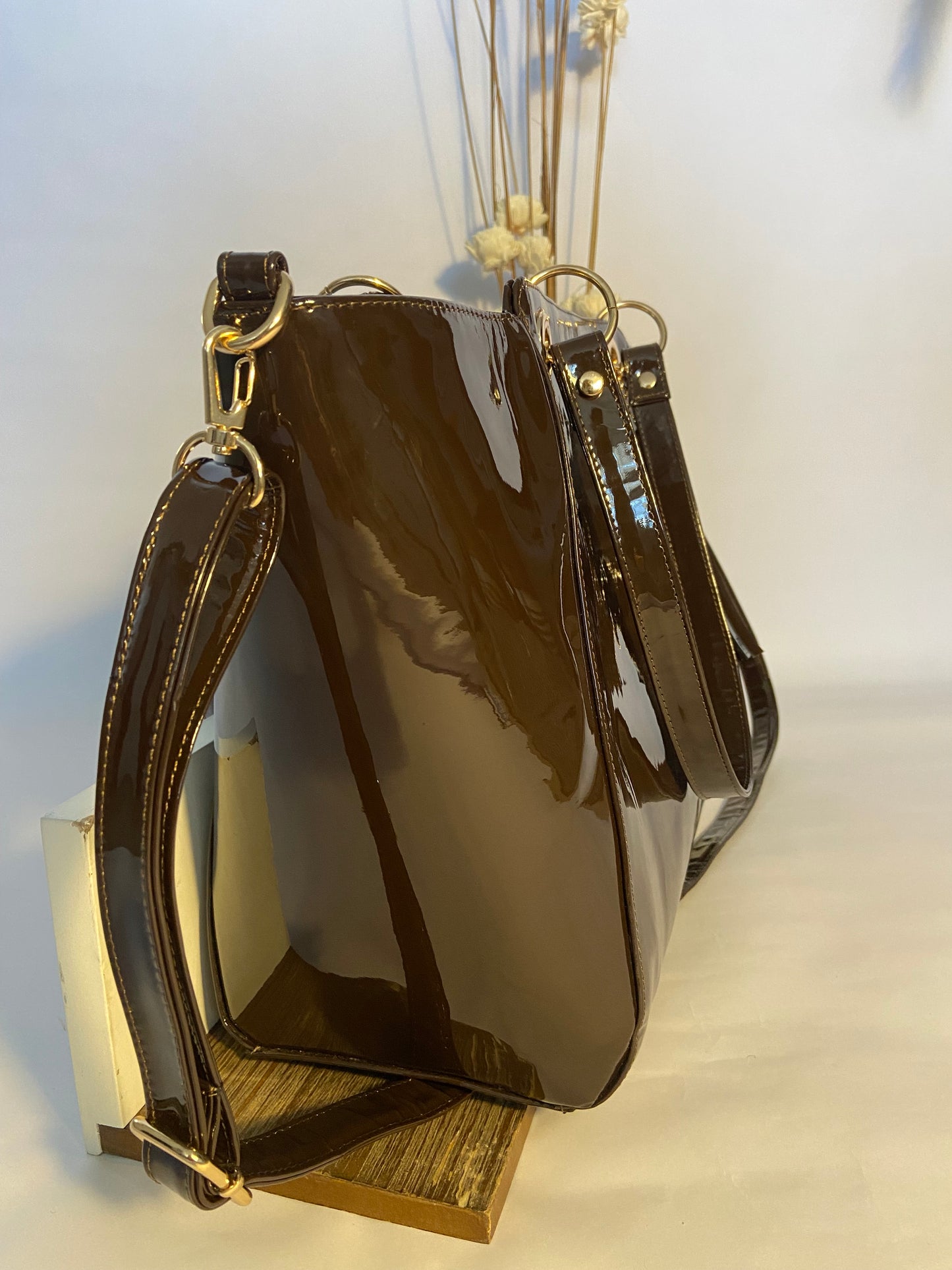 "The Coffee" Patent Leather Handbag