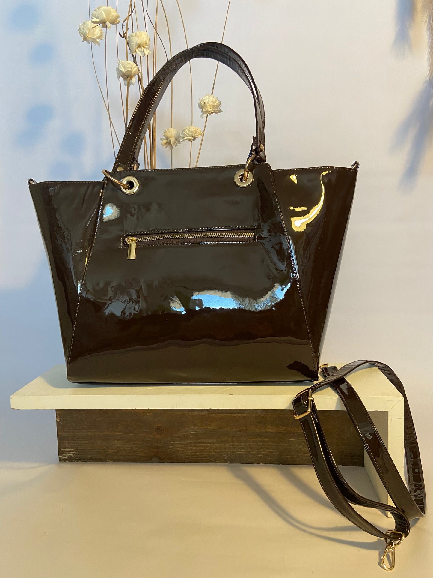 "The Coffee" Patent Leather Handbag