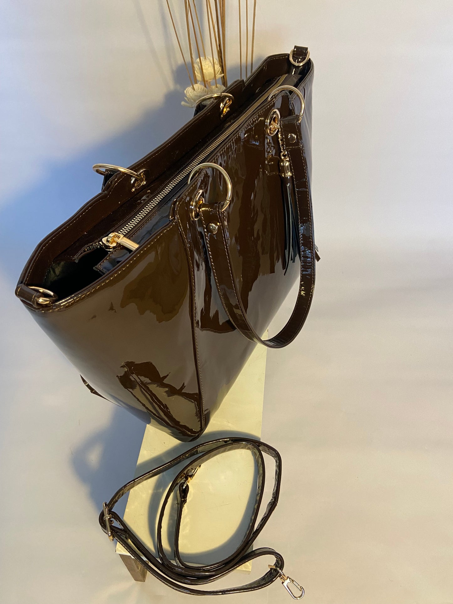 "The Coffee" Patent Leather Handbag