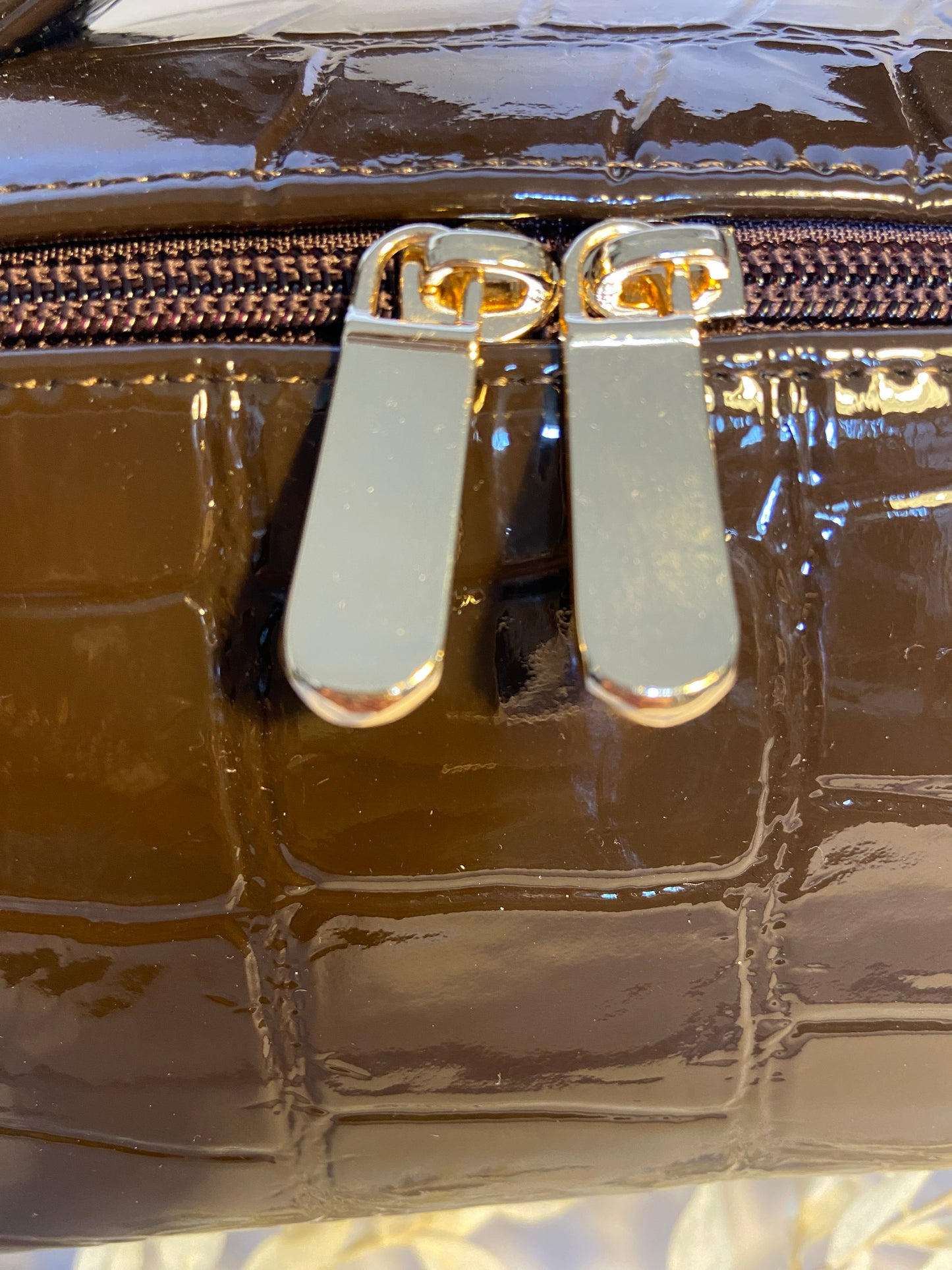 Patent leather toiletry