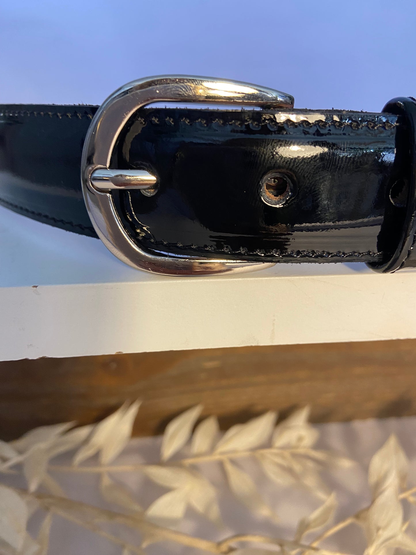 Patent leather belts