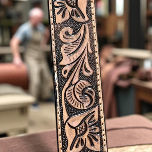 Pattern Grain Leather Belt