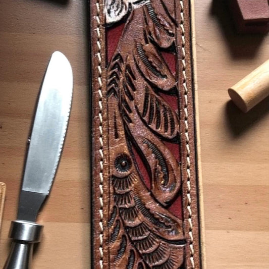 Pattern Grain Leather Belt