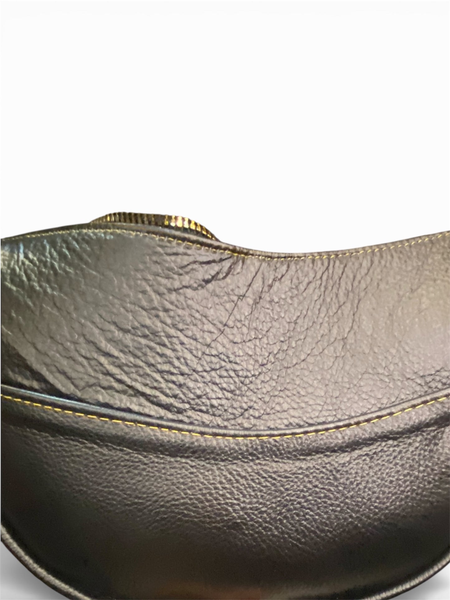 Grain Leather Half-moon Purse